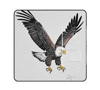 FHESDCW Sketch of Bald Eagle - Coperta da picnic con borsa tote con cerniera, impermeabile, portatile, per esterni, leggera, pieghevole, per spiaggia, campeggio, parco, 150 x 150 cm