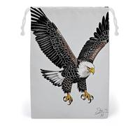 FHESDCW Sketch of Bald Eagle Diving Borsa in tela con coulisse, sacchetti riutilizzabili per gioielli da viaggio, sacchetti lavabili per regali, caramelle, cosmetici, 20 x 25 cm