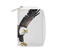 FHESDCW Sketch of Bald Eagle - Porta carte di credito per uomo e donna, in pelle, con 20 scomparti per carte, piccola borsa con cerniera