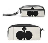 FHESDCW Spades K Poker, astuccio grande capacità con cerniera, borsa per cosmetici da appendere, impermeabile, per viaggi, astuccio vintage in pelle per donne e uomini