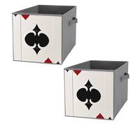 FHESDCW Spades K Poker - Scatola portaoggetti pieghevole con manici, cubi portaoggetti Oxford resistenti, 2 pezzi, organizer pieghevole per armadio, per casa, scaffale, ufficio, viaggi