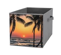 FHESDCW Sunrise of on The Sea - Scatola portaoggetti pieghevole con manici, resistente Oxford, 1 organizer pieghevole per armadio, per casa, scaffale, ufficio, viaggi