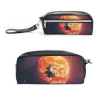 FHESDCW Sunset in Outer Space Astuccio grande capacità con cerniera, borsa cosmetica impermeabile da appendere per viaggi, astuccio vintage in pelle per donne e uomini