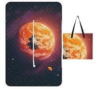 FHESDCW Sunset in Outer Space Coperta da picnic con borsa tote con cerniera, coperta portatile impermeabile per esterni, leggera, pieghevole, tappetino per spiaggia, campeggio, parco, 150 x 100 cm
