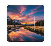 FHESDCW Sunset Reflection - Coperta da picnic con borsa tote con cerniera, impermeabile, portatile, per esterni, leggera, pieghevole, per spiaggia, campeggio, parco, 200 x 200 cm