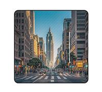 FHESDCW Tall Buildings in The City Coperta da picnic con borsa tote con cerniera, coperta impermeabile portatile per esterni, leggera e pieghevole, per spiaggia, campeggio, parco, 200 x 200 cm