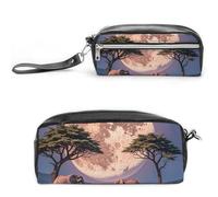 FHESDCW The Elephant Walks - Astuccio grande capacità con cerniera, da appendere, impermeabile, per viaggi, astuccio vintage in pelle per donne e uomini