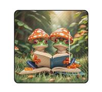 FHESDCW The Frog Family is Reading coperta da picnic con borsa tote con cerniera, coperta impermeabile portatile per esterni, tappetino leggero pieghevole per spiaggia, campeggio, parco, 200 x 200 cm