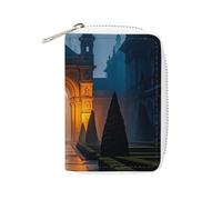 FHESDCW The Garden at Night - Porta carte di credito in pelle per uomini e donne, con 20 scomparti per carte di credito, piccola borsa con cerniera