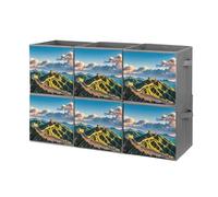 FHESDCW The Great Wall of China Scatola portaoggetti pieghevole con manici, cubi di stoccaggio Oxford durevoli, organizer pieghevole per armadio, 6 pezzi, per casa, scaffale, ufficio, viaggi