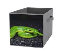 FHESDCW The Green Snake - Scatola portaoggetti pieghevole con manici, resistente Oxford, 1 organizer pieghevole per armadio, per casa, scaffale, ufficio, viaggi