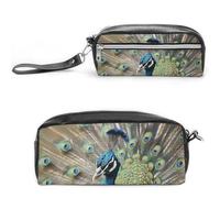 FHESDCW The Peacock - Astuccio grande capacità con cerniera, da appendere, impermeabile, per viaggi, astuccio vintage in pelle per donne e uomini
