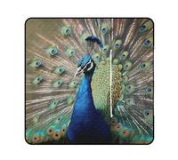 FHESDCW The Peacock - Coperta da picnic con cerniera, impermeabile, portatile, per esterni, leggera, pieghevole, per spiaggia, campeggio, parco, 150 x 150 cm