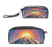 FHESDCW The Sun, astuccio grande capacità con cerniera, borsa per cosmetici da appendere, impermeabile, per viaggi, astuccio vintage in pelle per donne e uomini