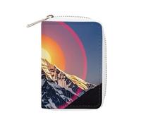 FHESDCW The Sun - Porta carte di credito per uomini e donne, in pelle, con 20 scomparti per carte, piccola borsa con cerniera