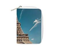 FHESDCW The Towering Iron Tower Porta carte per uomini e donne, porta carte di credito in pelle con 20 scomparti per carte di credito piccola borsa con cerniera