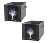 FHESDCW The Tree of Psychic Life, scatola portaoggetti pieghevole con manici, cubi portaoggetti Oxford resistenti, 2 pezzi, organizer pieghevole per armadio, per casa, scaffale, ufficio, viaggi