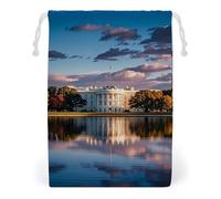 FHESDCW The White House on The Lake Borsa in tela con coulisse, sacchetti riutilizzabili per gioielli da viaggio, sacchetti lavabili per regali, caramelle, cosmetici, 12 x 18 cm