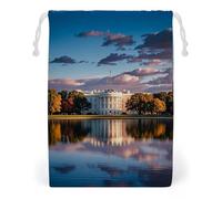 FHESDCW The White House on The Lake Borsa in tela con coulisse, sacchetti riutilizzabili per gioielli da viaggio, sacchetti lavabili per regali, caramelle, cosmetici, 20 x 25 cm