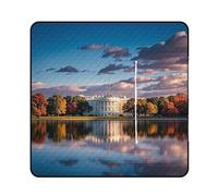 FHESDCW The White House on The Lake Coperta da picnic con borsa tote con cerniera, coperta impermeabile portatile per esterni, leggera, pieghevole, tappetino per spiaggia, campeggio, parco, 150 x 150