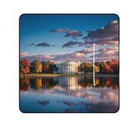 FHESDCW The White House on The Lake Coperta da picnic con borsa tote con cerniera, coperta impermeabile portatile per esterni, leggera e pieghevole, tappetino per spiaggia, campeggio, parco, 200 x 200