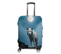 FHESDCW The White Wolf on The Rock - Copribagagli per valigie, accessori da viaggio lavabili, antigraffio e antipolvere, adatto per bagagli da 48 a 81 cm, Stile:, S, Classico