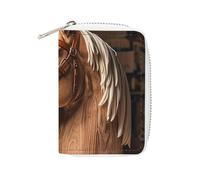 FHESDCW Top Carpenter's Horse Head Card Holder per uomini e donne, porta carte di credito in pelle con 20 scomparti per carte di credito piccola borsa con cerniera
