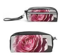 FHESDCW Un bellissimo astuccio a forma di fiore di grande capacità con cerniera, borsa per cosmetici impermeabile da appendere per viaggi, astuccio vintage in pelle per donne e uomini