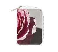 FHESDCW Un bellissimo porta carte di credito a forma di fiore per uomini e donne, porta carte di credito in pelle con 20 scomparti per carte di credito piccola borsa con cerniera