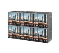 FHESDCW Urban Architecture - Scatola portaoggetti pieghevole con manici, cubi portaoggetti Oxford resistenti, 6 pezzi, organizer pieghevole per armadio, per casa, scaffale, ufficio, viaggi
