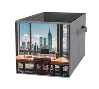 FHESDCW Urban Architecture - Scatola portaoggetti pieghevole con manici, resistente Oxford, 1 organizer pieghevole per armadio, per casa, scaffale, ufficio, viaggi