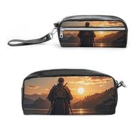 FHESDCW Warrior - Astuccio per matite grande capacità con cerniera, da appendere, impermeabile, per viaggi, astuccio vintage in pelle per donne e uomini