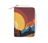 FHESDCW West Cowboy - Porta carte di credito, unisex, in pelle, con 20 scomparti per carte di credito, piccola borsa con cerniera