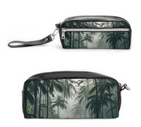 FHESDCW Wulin - Astuccio grande capacità con cerniera, da appendere, impermeabile, per viaggi, astuccio vintage in pelle per donne e uomini