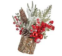 FHGSPQWM Abete artificiale con esposizione dell'interno leggera dello scaffale di struttura della corteccia per l'aggiunta stagionale del desktop di uso tutto l'anno