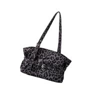 FHGSPQWM Borsa a tracolla comoda con stampa leopardi in pelle scamosciata, design retrò, da donna, per ufficio e viaggio, borsa per laptop leggera in pelle scamosciata, grigio, One Size