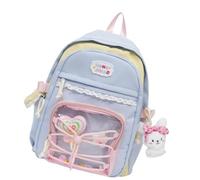 FHGSPQWM Borsa unisex con pannelli trasparenti Accenti giocosi di perline Costruzione resistente Caratteristiche organizzative intelligenti Cinghie imbottite regolabili Design Zaino da scuola in nylon