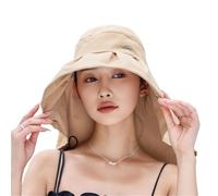 FHGSPQWM Cappello alla moda con visiera grande e protezione per il collo, per pescatore per escursionismo, campeggio, viaggi, spiaggia e sole, cachi, Taglia unica