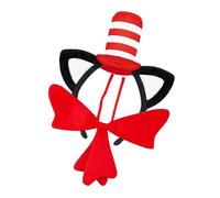 FHGSPQWM Cappello e papillon a forma di orso rosso, accessorio ideale per travestire feste, carnevale ed eventi speciali, set di cravatte piegate