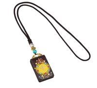 FHGSPQWM Collana leggera e confortevole con ciondolo in ebano e rame, amuleto buddista da indossare tutti i giorni, One Size, come descritto, come descritto
