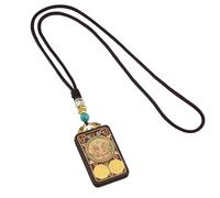FHGSPQWM Collana leggera e confortevole con ciondolo in ebano e rame, amuleto buddista da indossare tutti i giorni, One Size, come descritto, come descritto