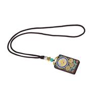 FHGSPQWM Collana leggera e confortevole con ciondolo in ebano e rame, amuleto buddista da indossare tutti i giorni, One Size, come descritto, come descritto