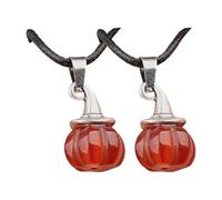 FHGSPQWM Collana unisex regolabile con ciondolo a forma di zucca e cappello da strega e agata naturale su cordoncino nero, gioielli per feste di Halloween, Misura unica, come descritto, come descritto
