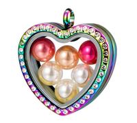 FHGSPQWM Componente per gioielli in metallo a forma di cuore ciondolo artistico in acciaio inossidabile Texture adatto per progetti artigianali Ciondolo artistico a forma di cuore in acciaio