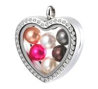 FHGSPQWM Componente per gioielli in metallo a forma di cuore ciondolo artistico in acciaio inossidabile Texture adatto per progetti artigianali Ciondolo artistico a forma di cuore in acciaio