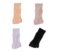 FHGSPQWM Confezione da 4 paia di calzini sportivi imbottiti, separatore per dita dei piedi, in tessuto resistente all'usura, per uso quotidiano, set di cotone con dita divise