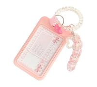 FHGSPQWM Custodia protettiva in plastica con azione scorrevole, impermeabile, con portachiavi, per scuola, ufficio e uso quotidiano, custodia portachiavi per studenti, Verticale Rosa, taglia unica