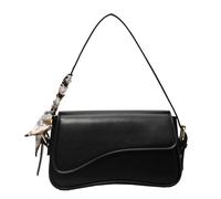 FHGSPQWM Elegante borsa a tracolla con due cinghie regolabili per le donne casual retrò in pelle PU sotto le ascelle borsa a tracolla per pendolari spalla, Nero