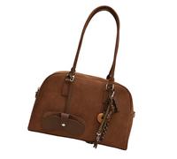 FHGSPQWM Grande Capacità Ascella Borsa per le Donne Bowling Elegante Pendolarismo Retro Spalla PU Pelle Ascella Donne Ascella, Marrone
