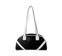 FHGSPQWM Moda Contrasto Colore Borsa a Tracolla Elegante Donne Coreane PU Pelle Ascelle Borsa per Shopping Viaggi e Date Colore Bloccato Spalla, Nero